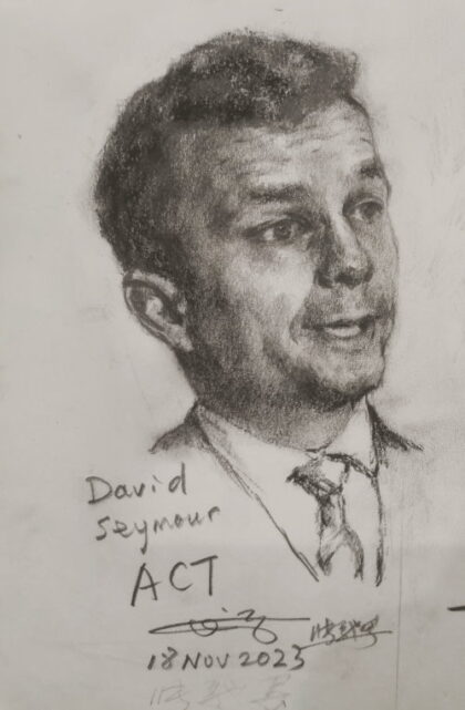 David Seymour sketch Chi Zhang sketch ACT leader David Seymour