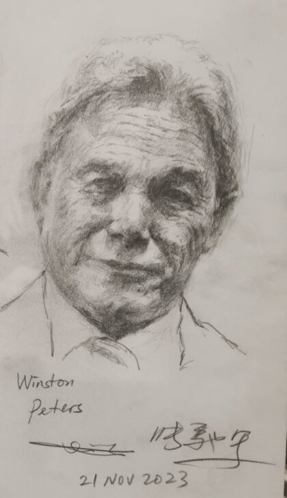 Winston Peters sketch 2023 by Chi Zhang